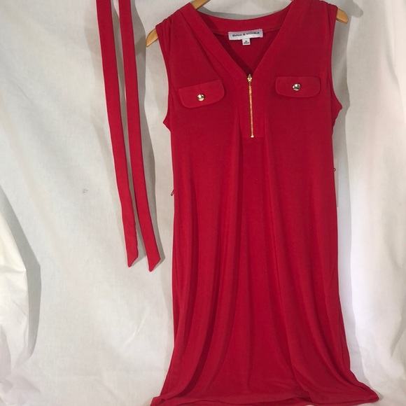 Red Petite Zipper Dress - Picture 2 of 2